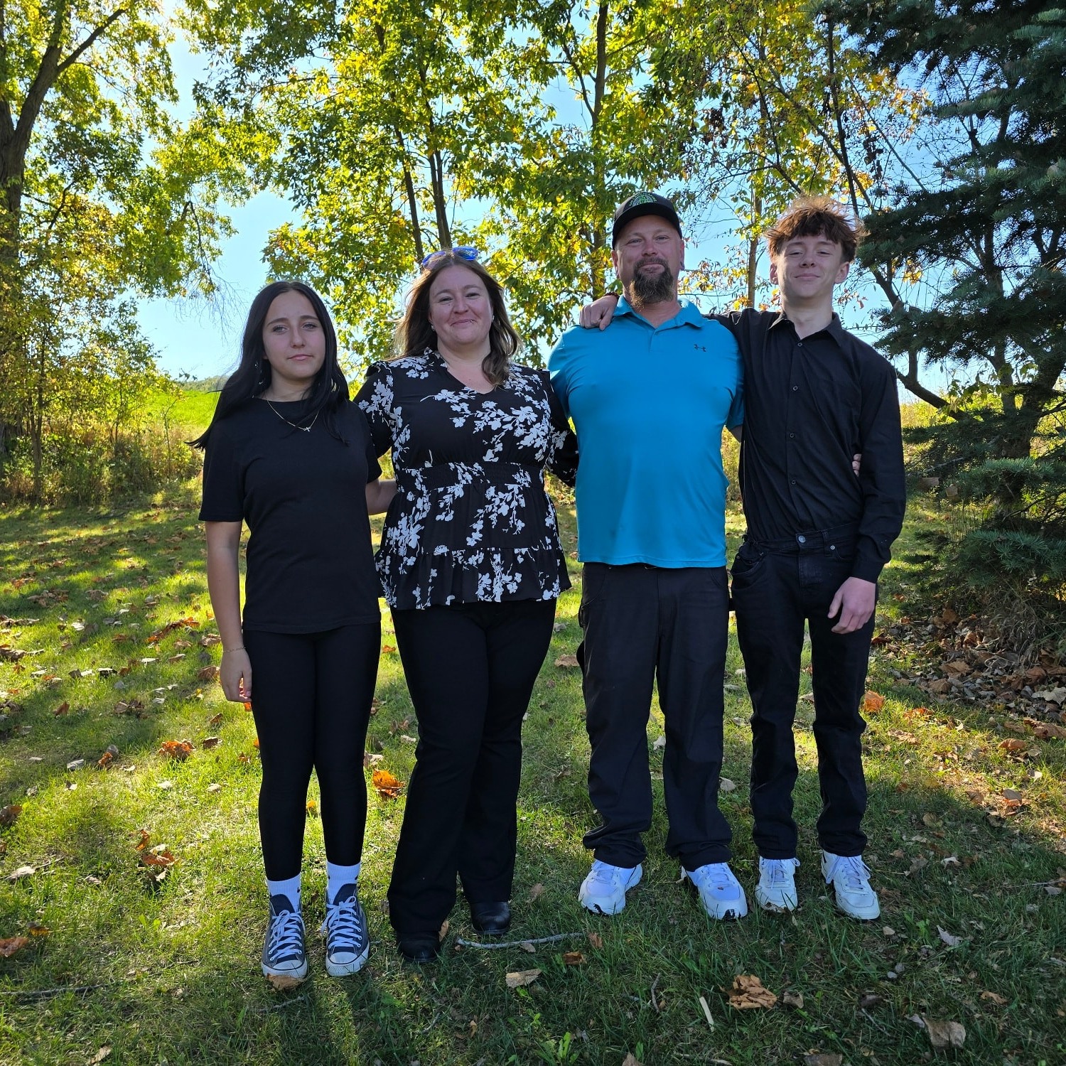 Garrett Middleton owner of GM Landscaping LLC with family
