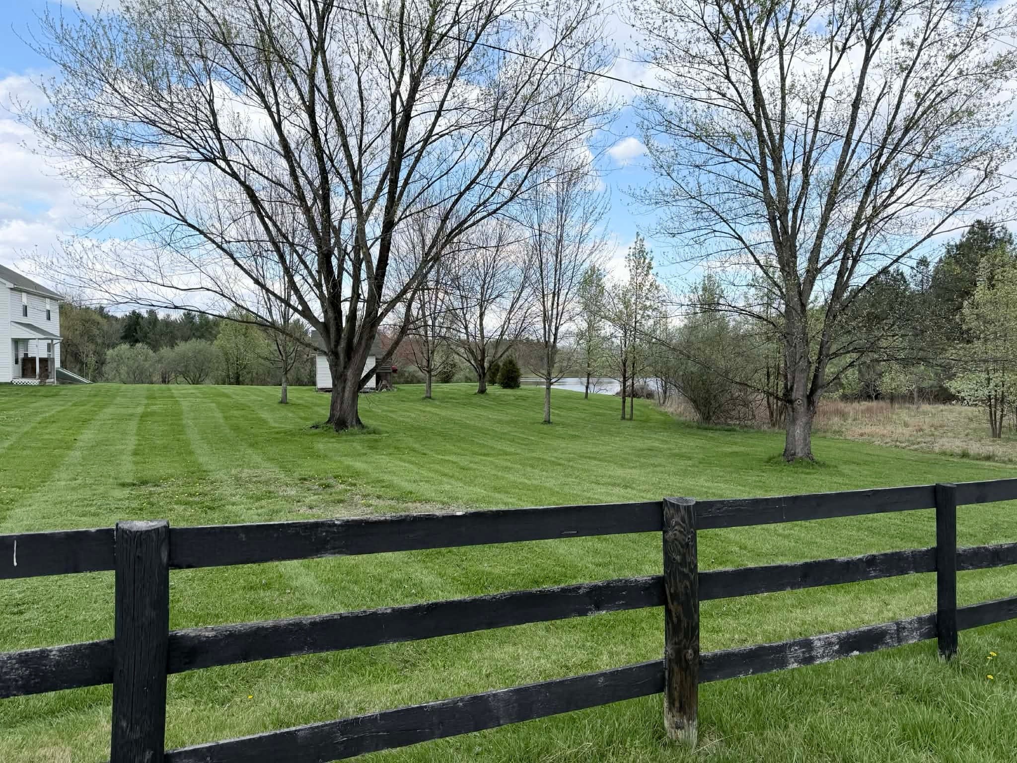 Professional lawn striping on large rural property in Winchester VA